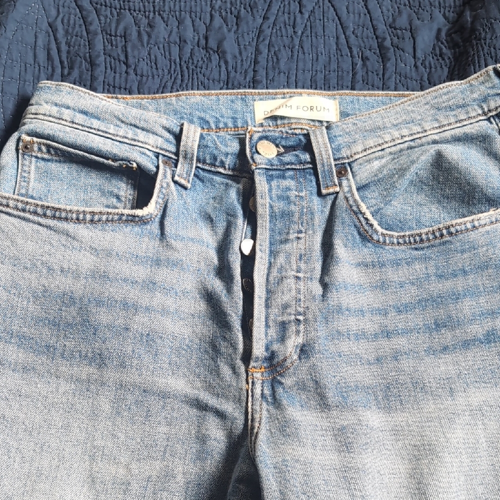Denim Forum Light Blue Button-Fly Jeans